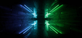 Neon laser Schematic Motherboard Texture Blue Green laser Alien Spacship Dark Night Showroom Tunnel 