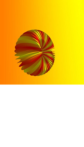 基于三维数学mobius环的鲜明的亮黄色到红色渐变为独特的图案和设计