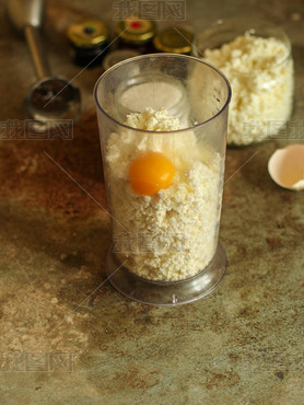 cottage cheese muffins preparation, ingredients close up