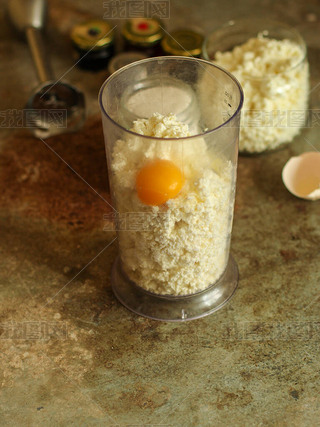 cottage cheese muffins preparation, ingredients close up