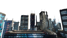 future cyberpunk city 3d render