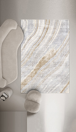 现代简约轻奢抽象几何条纹艺术地毯地垫设计