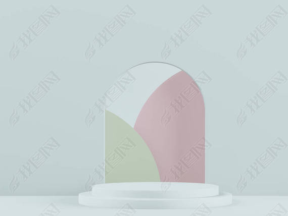 Cosmetic blue podium background for product presentation, for fashion magazine. - 3d rendering -