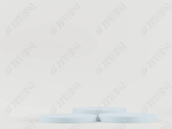 Cosmetic blue podium background for product presentation, for fashion magazine illustration. - 3d re