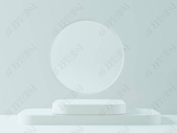 Cosmetic sky podium background for product presentation, for fashion magazine. - 3d rendering -