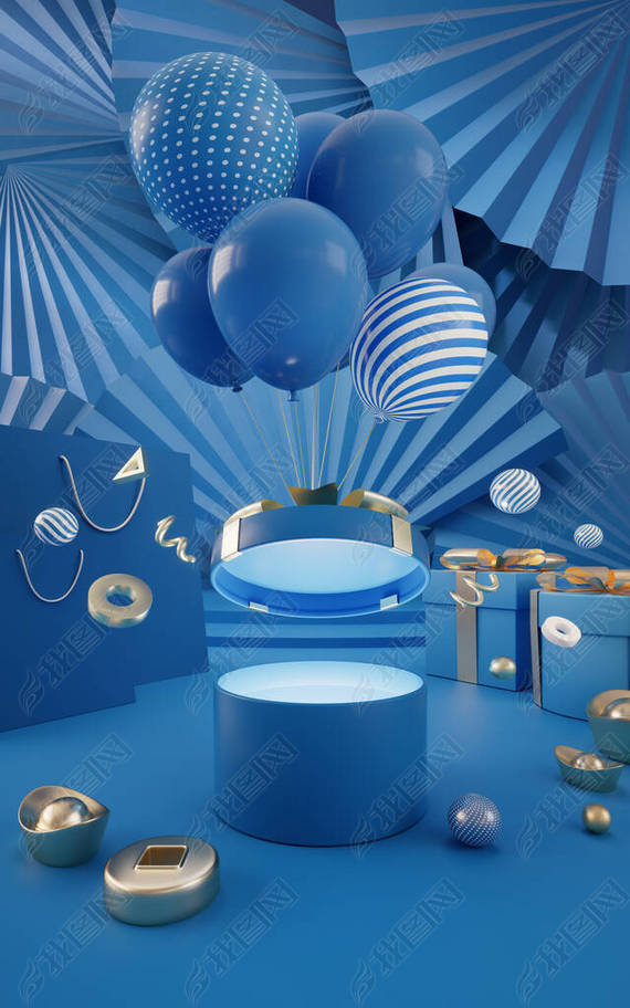 Gifts and shopping bags with Chinese style background, 3d rendering. Computer digital drawing.