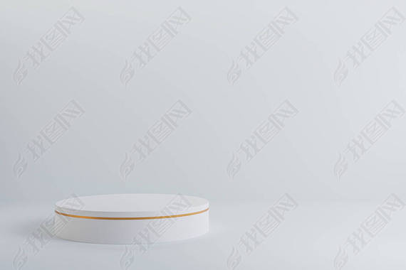 white podium minimal on white color background, Display for cosmetic perfume fashion natural product