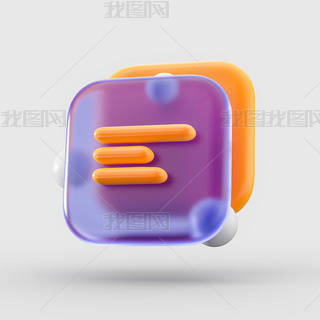 3d render document writing text clipboard icon on glass morphism bubble concept for online marketing