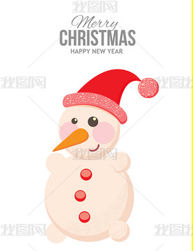 Funny snowman on holiday cards