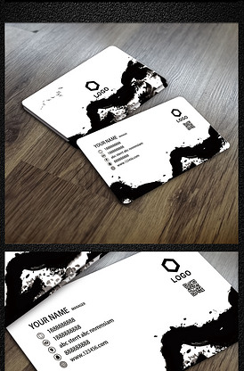 水墨大气极简个性新中式中国风名片设.