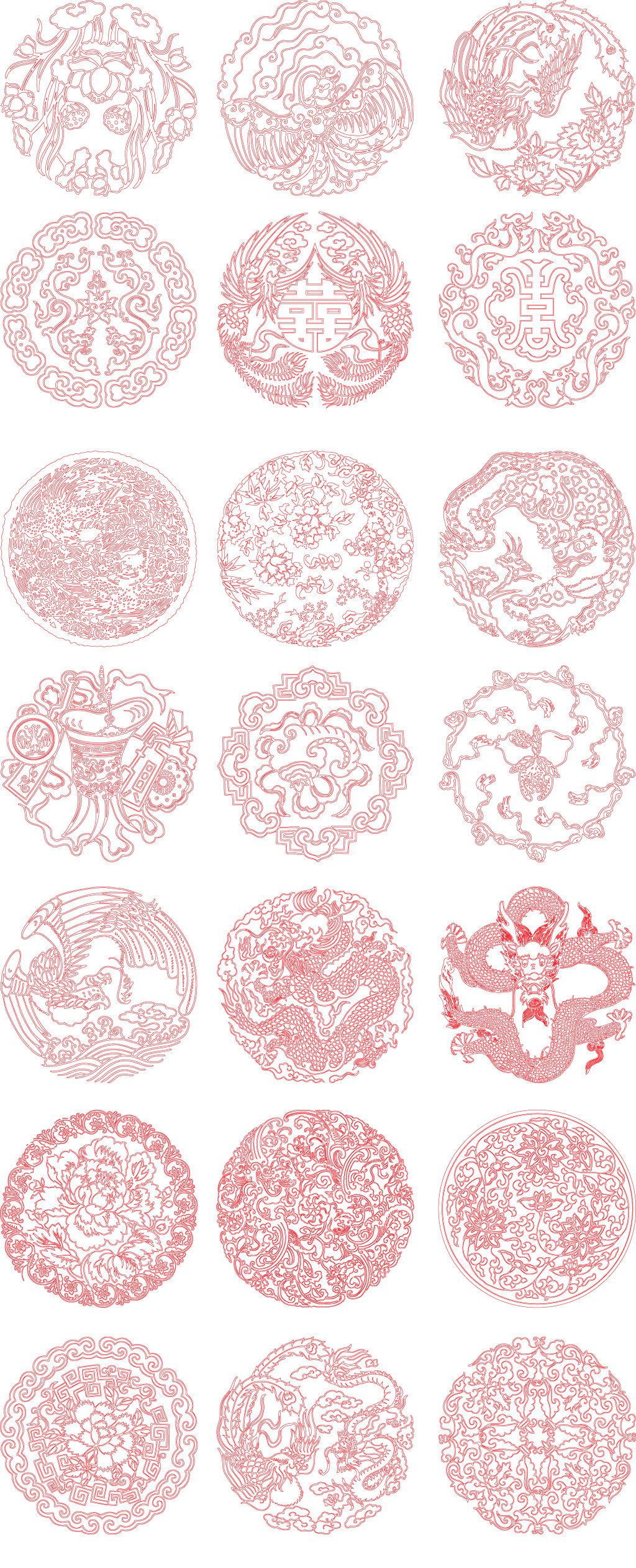 中国传统纹饰图案矢量素材