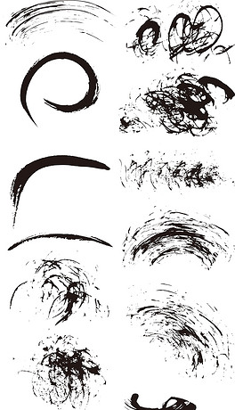 卡通手绘砚台毛笔文具线条插画矢量装饰元素手绘砚台毛笔文房四宝笔