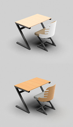 办公桌椅组合3D模型