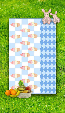 现代卡通可爱野餐垫儿童地毯卧室地毯设计