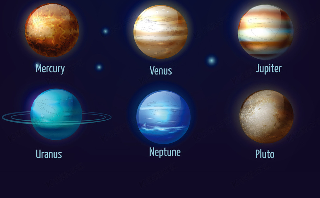 2017深邃星空宇宙太阳系9大行星.