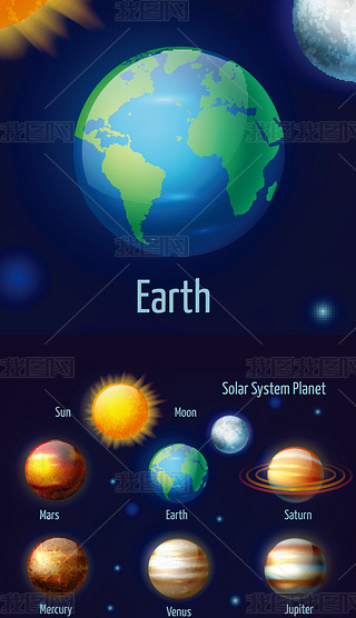 太阳系九大行星海报专题模板-太阳系九大行星海报图片素材下载-我图网
