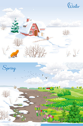 唯美雪景下雪视频素材