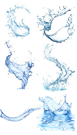 高清水浪浪花水迸溅png免抠psd素材