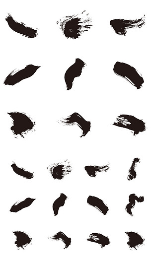 2017中国风水墨笔触飞白矢量素材