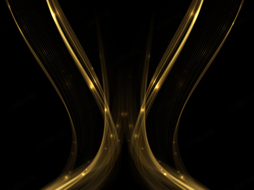 商务粒子黄色光束光线条纹光晕渐变黑色背景