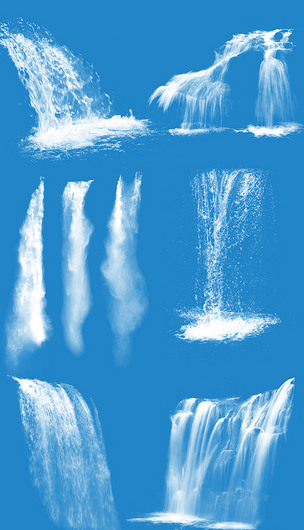 溪流流水瀑布海报psd免扣素材