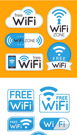 点赞与wifi共享标识矢量集合