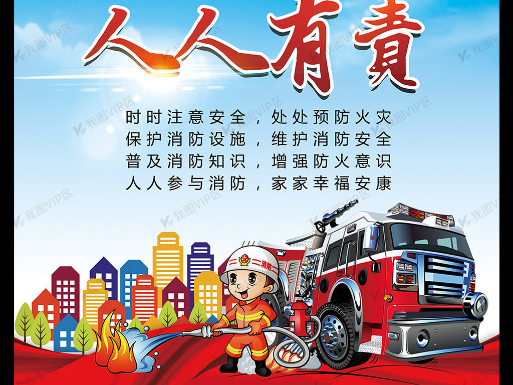 消防安全人人有责宣传海报设计