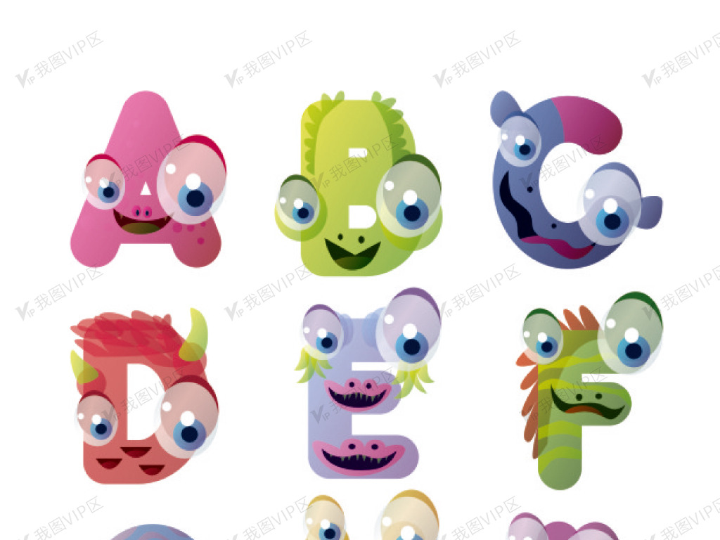 数字字体设计加减乘除卡通可爱英文字.