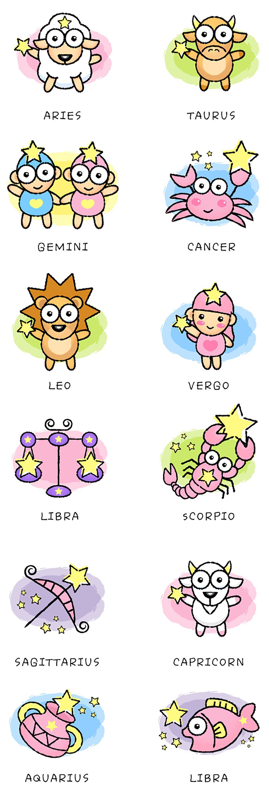 创意卡通十二星座形象设计