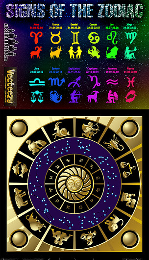 多彩12星座星图标志符号图标