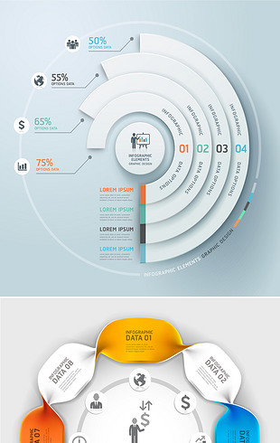 立体圆形创意图表设计