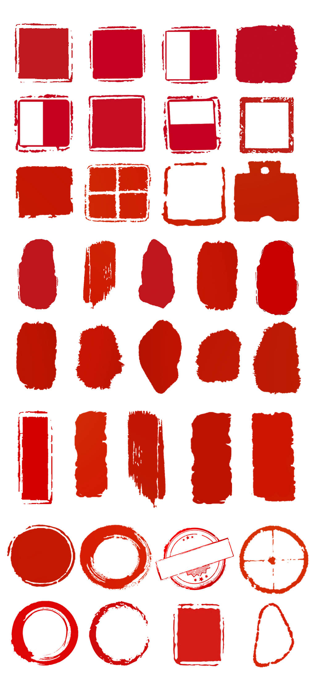 中国红复古水墨印章