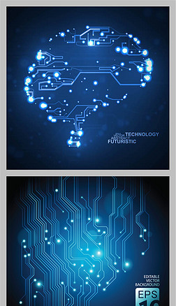 pcb素材创意背景|电路板蓝色科技芯片合集