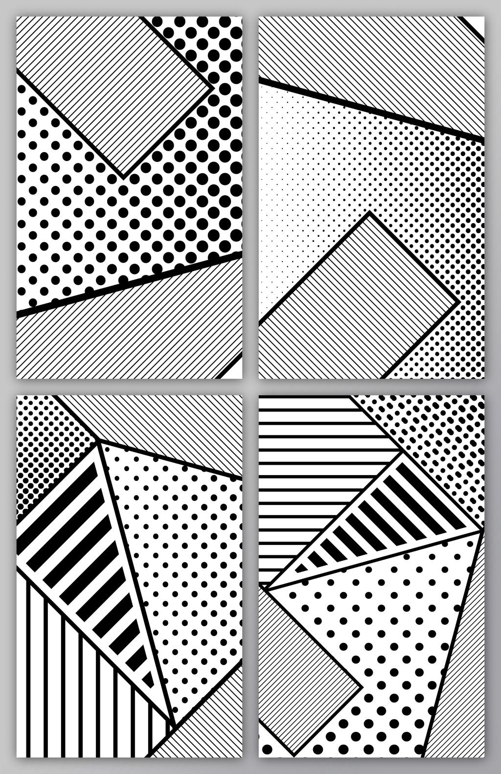 黑白简约灰点线面背景素材