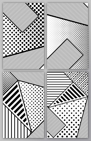 原创黑白简约灰点线面背景素材