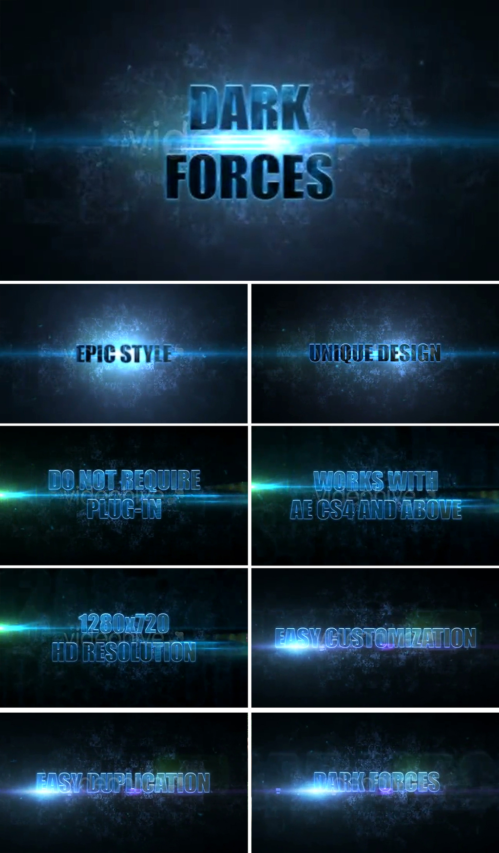 黑色大气震撼AE字母抖动展示模板