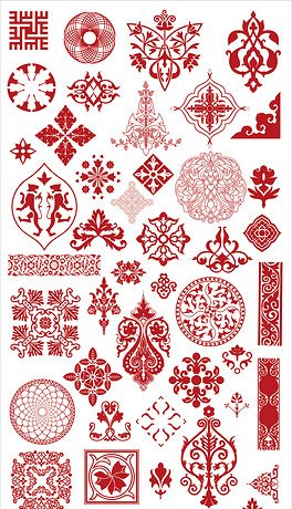 企业员工风采文化墙设计图片中国风春季剪纸窗花矢量圆形中式花纹素材