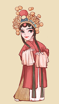 国潮中国风文创手绘京剧川剧传统人物