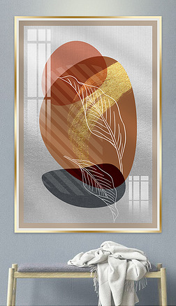 抽象矩形装饰画|现代轻奢抽象矩形图磨砂银奢风装饰画