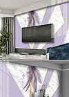 浪漫紫色羽毛大理石纹轻奢电视背景墙