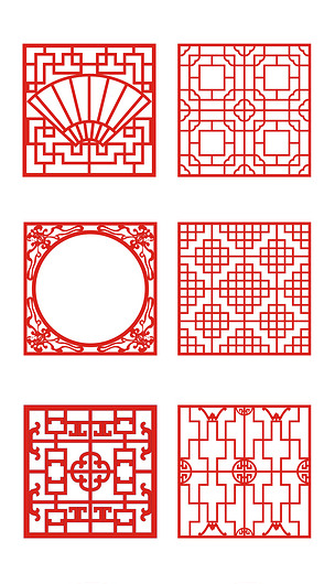 中国风背景剪纸传统文化矢量边框