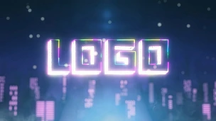 城市夜空霓虹文字LOGO标志片头AE模板