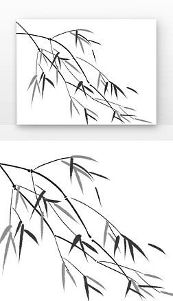 水墨画竹子素材