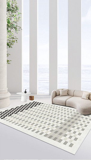 北欧简约轻奢抽象几何客厅地毯床边毯地垫脚垫