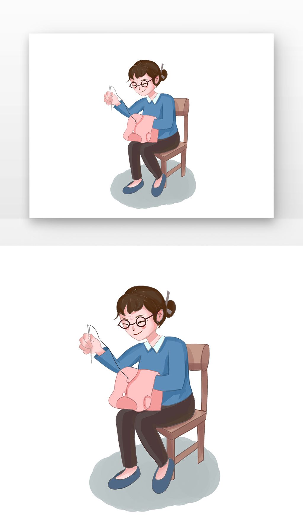 扁平手绘母亲节母亲缝衣服元素素材简介我图网提供扁平手绘母亲节母亲