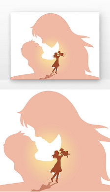 母亲宝宝亲子母亲节剪影