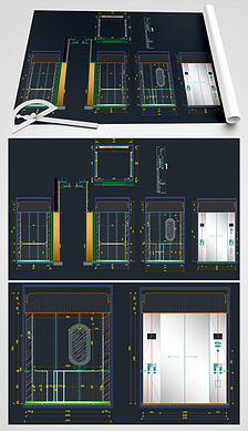 电梯轿厢cad立面图