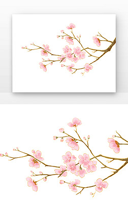古风唯美免抠元素|粉色桃花树枝古风唯美花瓣