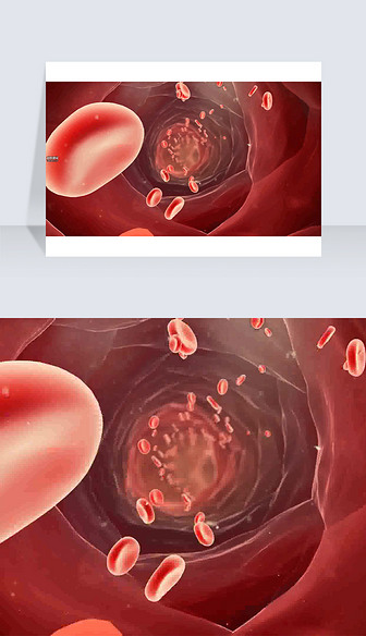 3D医疗视频截图加了粒子特效流动的血红细胞
