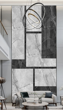 现代抽象几何水刀拼花大理石纹背景墙岩石背景墙